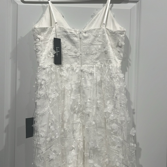 Lulus Springtime Soiree White Sequin 3D Floral Applique Midi Dress - Picture 5 of 6